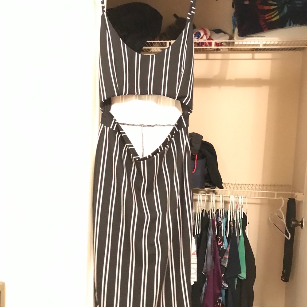 Open Mid Striped Dress